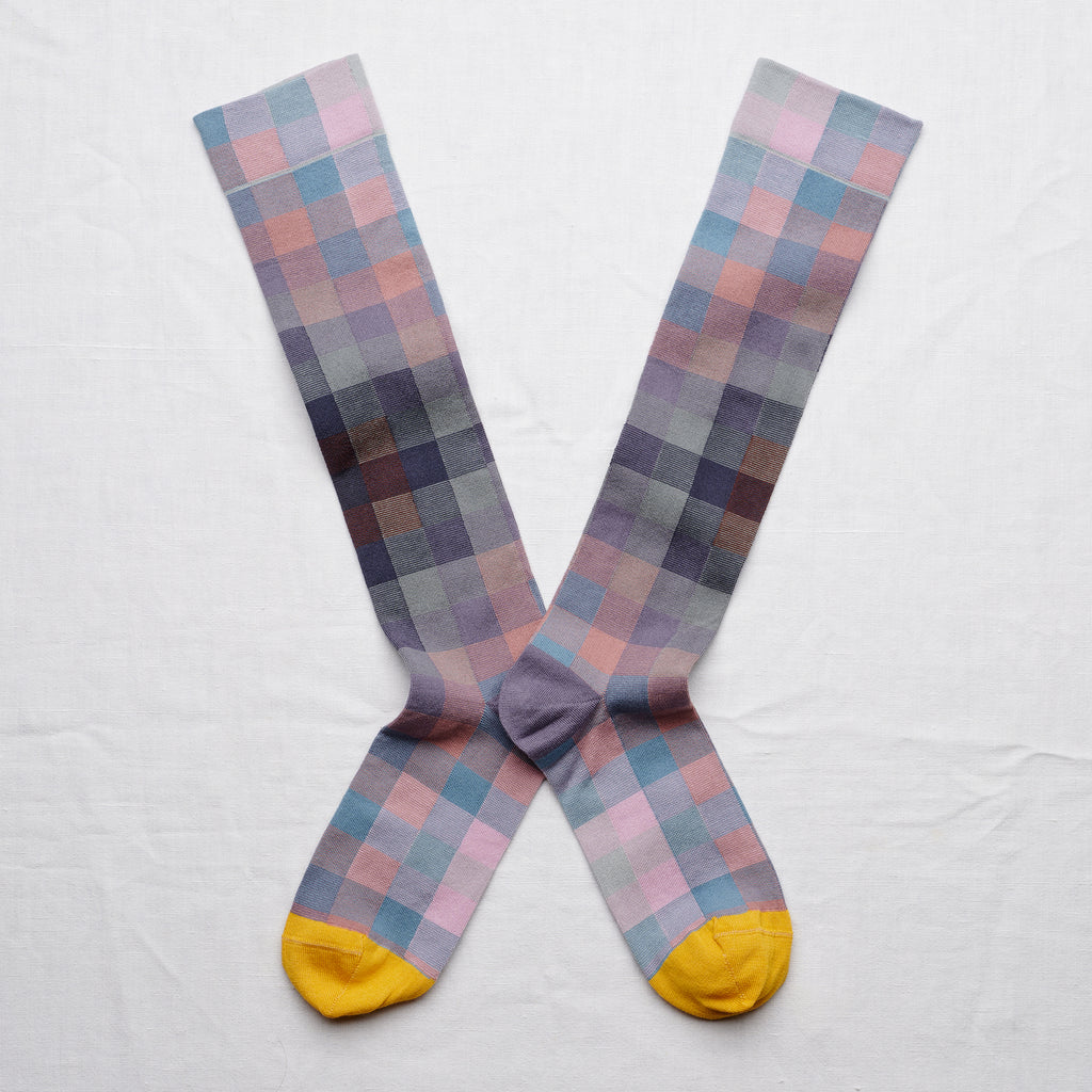 Bonne Maison Knee High Socks - Gros Câlin - Checks Nocturnal