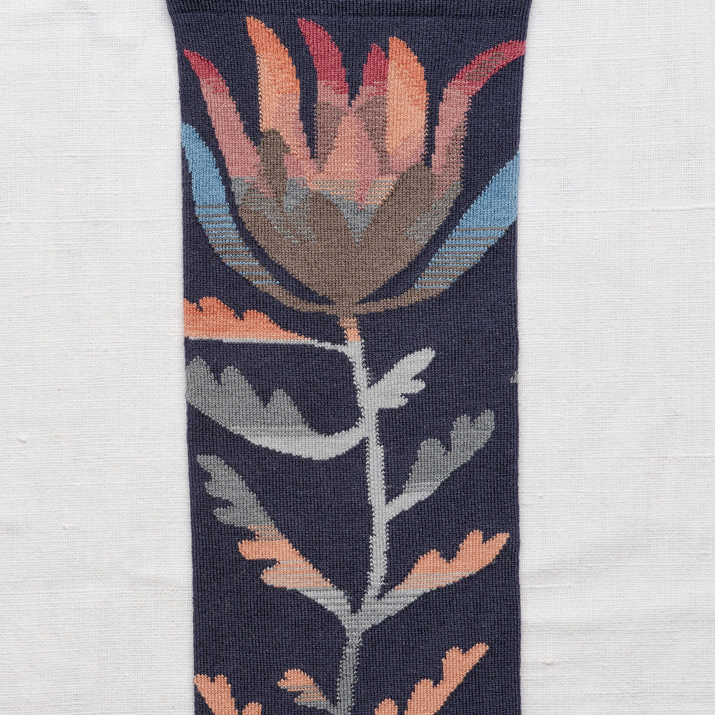Bonne Maison Knee High Socks - Gros Câlin - Flower Slate