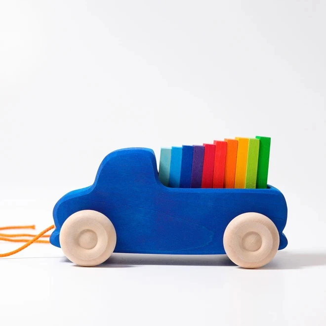 Blue Pull Along Truck With Blocks