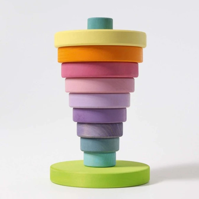 GRIMM'S - LARGE CONICAL STACKING TOWER PASTEL