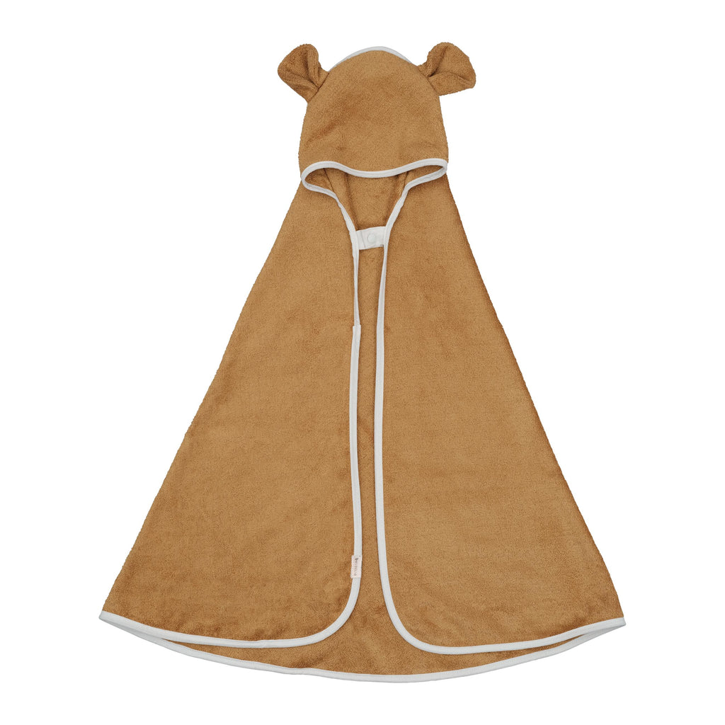 HOODED BABY TOWEL - BEAR - OCHRE