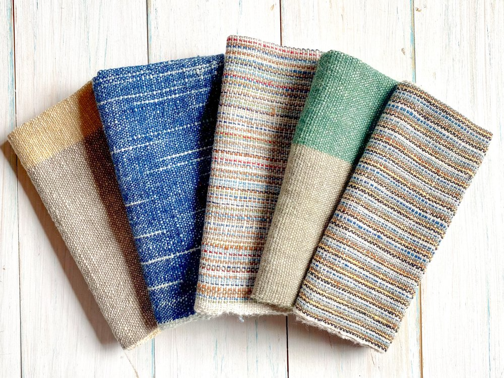 LOOM DESIGNS - Dish Cloths pk 2 - Jackfruit/Mekong Clay & Multi Stripe