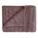 Mushie - Knitted Baby Blanket Honeycomb - Desert Rose