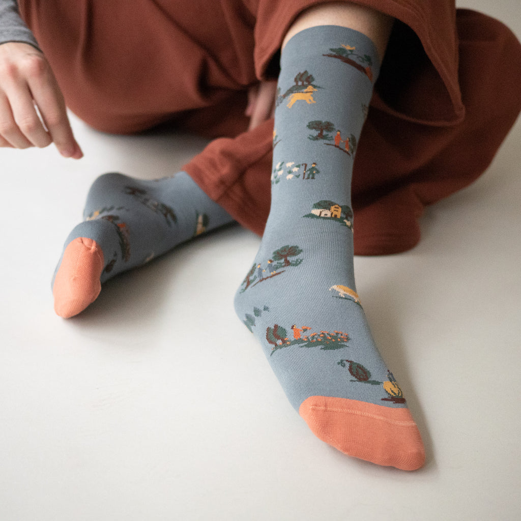 Bonne Maison Socks - L'Automne - Seedlings Aluminium