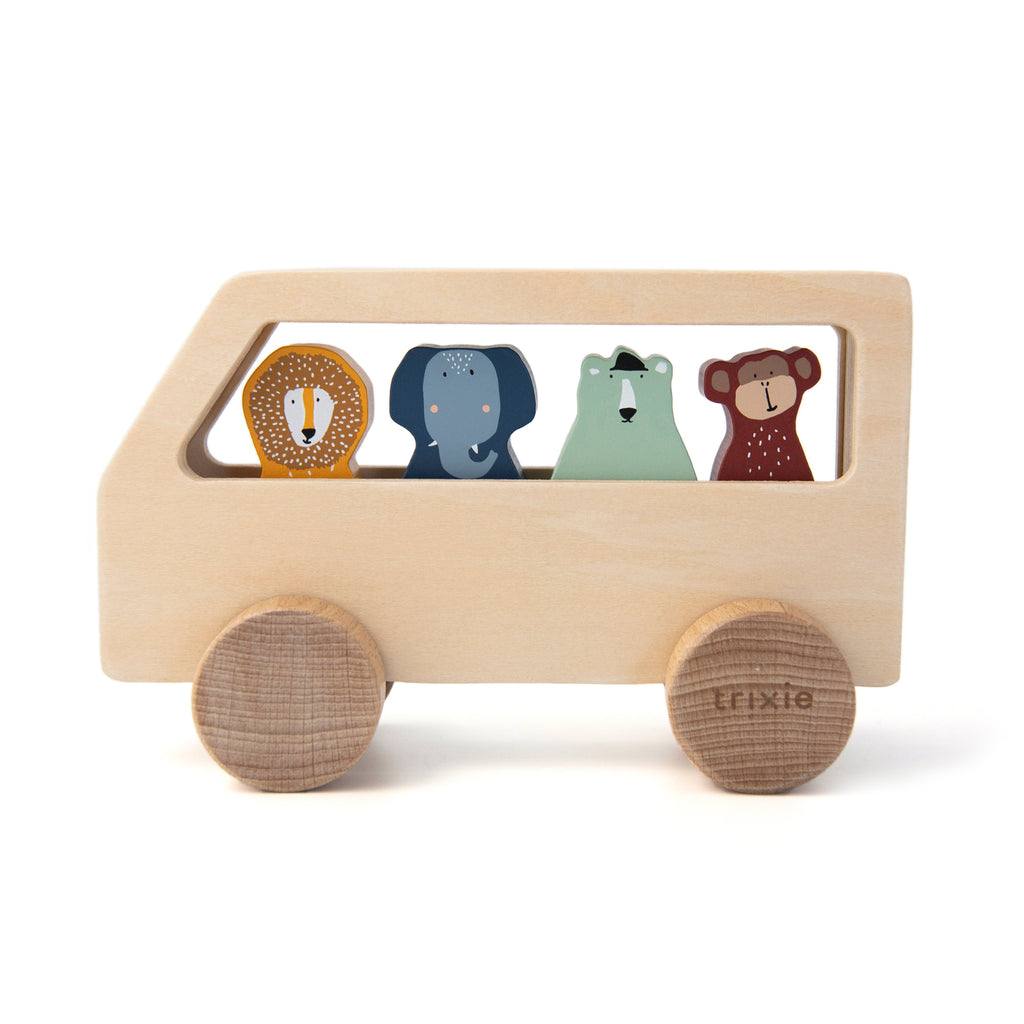 WOODEN ANIMAL BUS