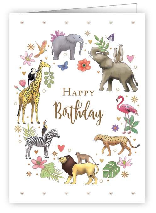 Small gift card - Happy birthday - animal world
