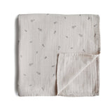 Mushie Swaddle Organic Cotton - Rocket Ship