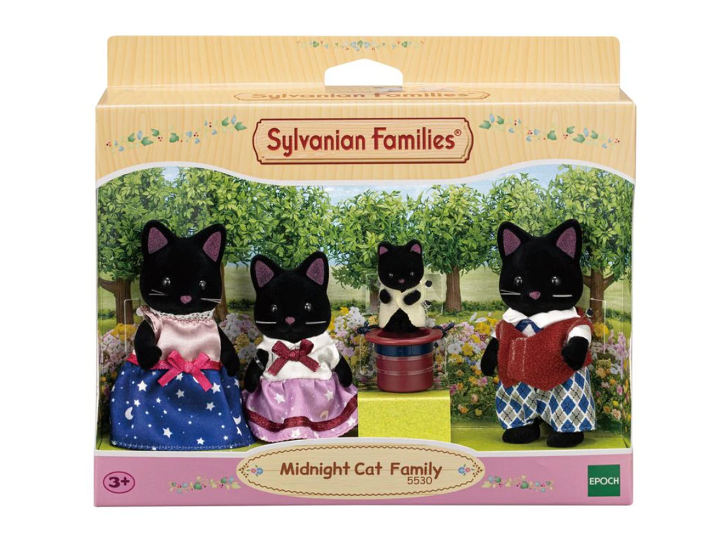 Sylvanian Midnight Cat Family