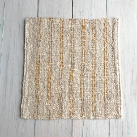 LOOM DESIGNS - FACE WASHER - Natural Marigold Stripe