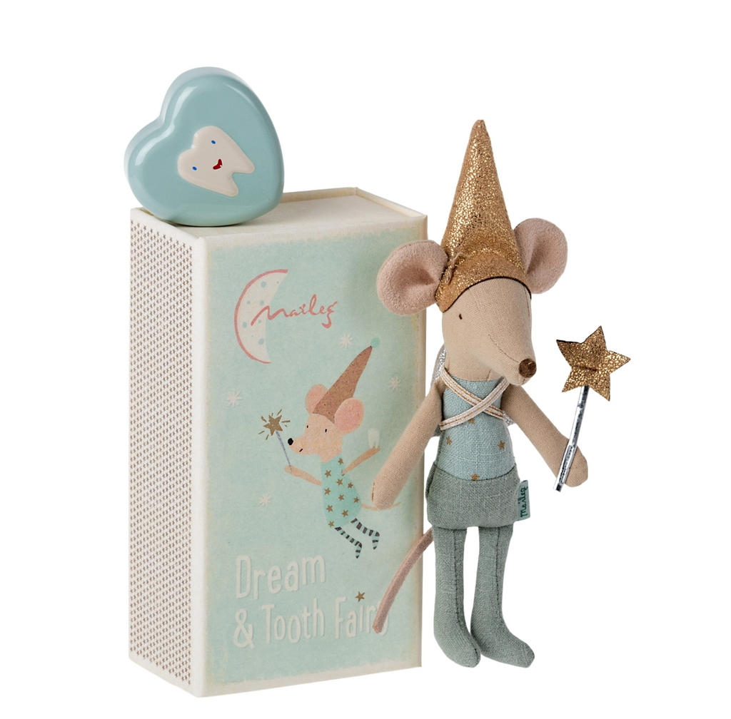 MAILEG - TOOTH FAIRY MOUSE IN BOX - BLUE
