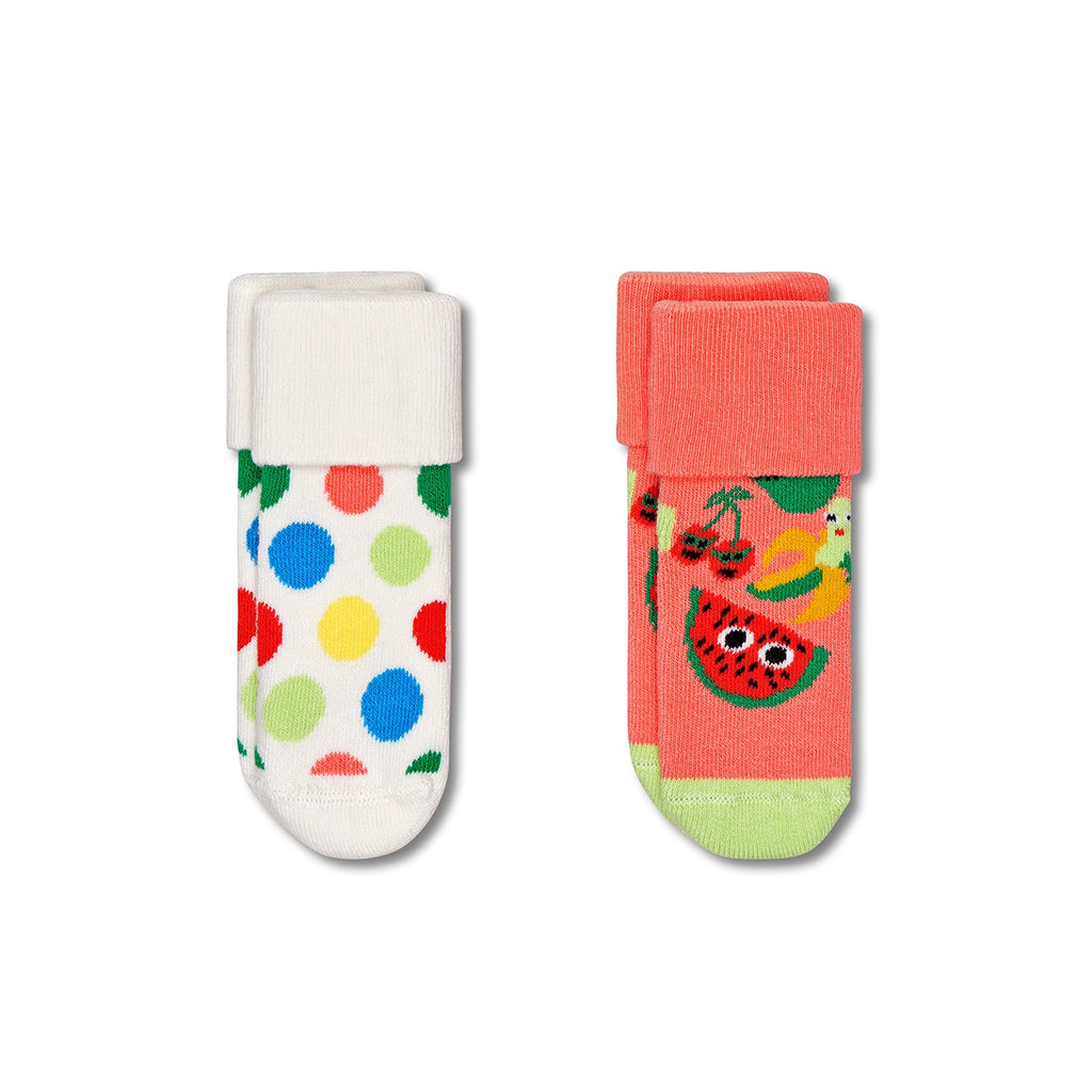 HAPPY SOCKS 2 PACK SOFT TERRY - FRUIT MIX - 0-6 MTHS