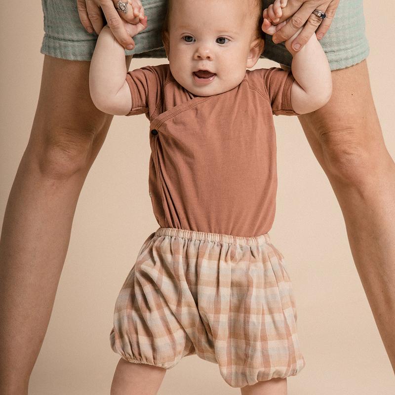 BABY BLOOMERS - ADOBE CHECK - 6 MONTHS