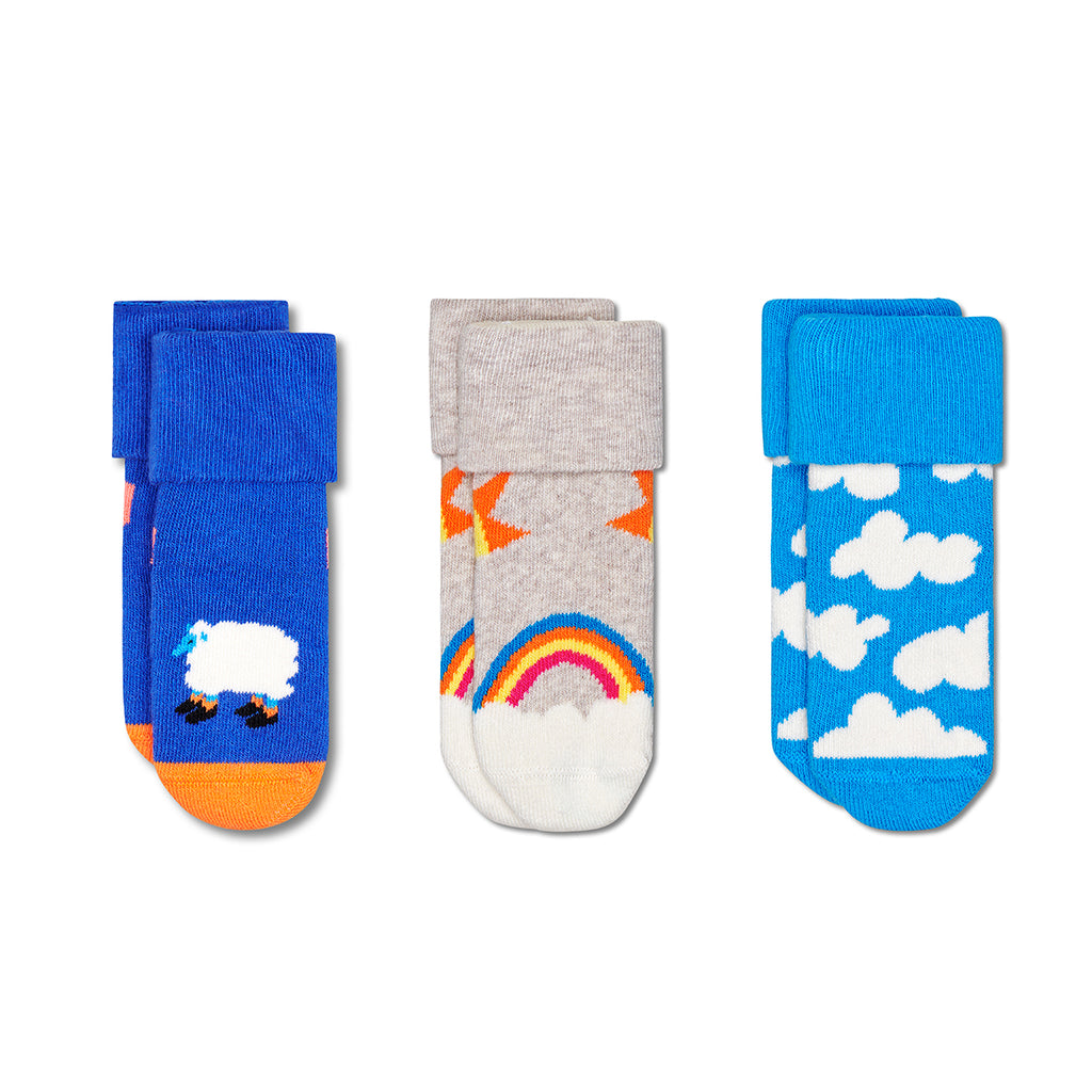 HAPPY SOCKS GIFT SET 3 PACK - OVER THE CLOUDS - 0-6 MTHS