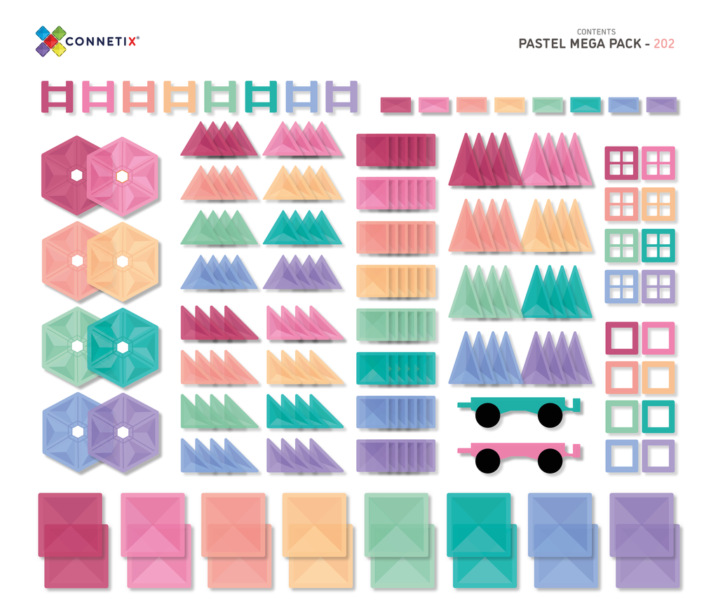 CONNETIX 202 PIECE PASTEL MEGA PACK