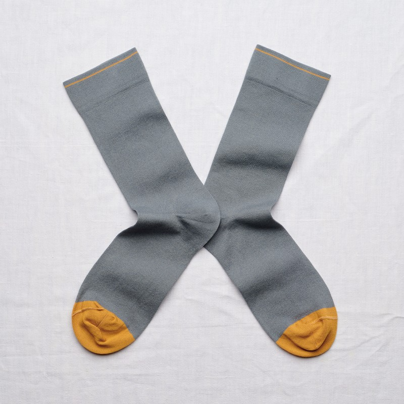 Bonne Maison Socks - Unies Pois Rayèes - Aluminium