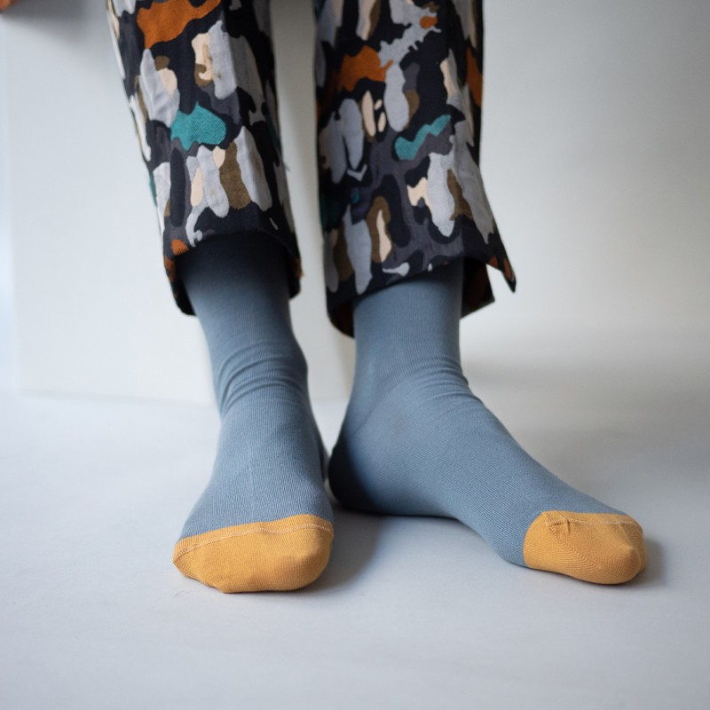 Bonne Maison Socks - Unies Pois Rayèes - Aluminium