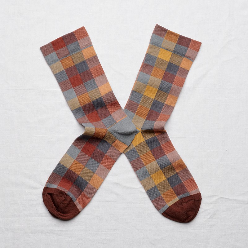 Bonne Maison Socks - L’Automne - Checks Sepia