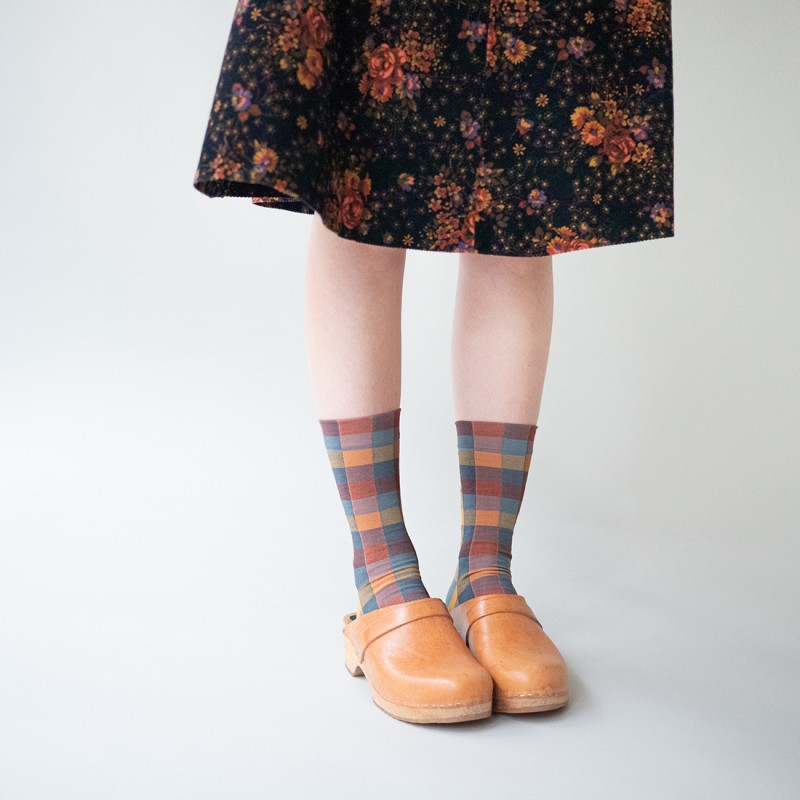 Bonne Maison Socks - L’Automne - Checks Sepia