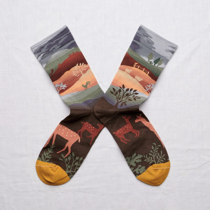 BONNE MAISON SOCKS - L’AUTOMNE - LANDSLIDE UMBER