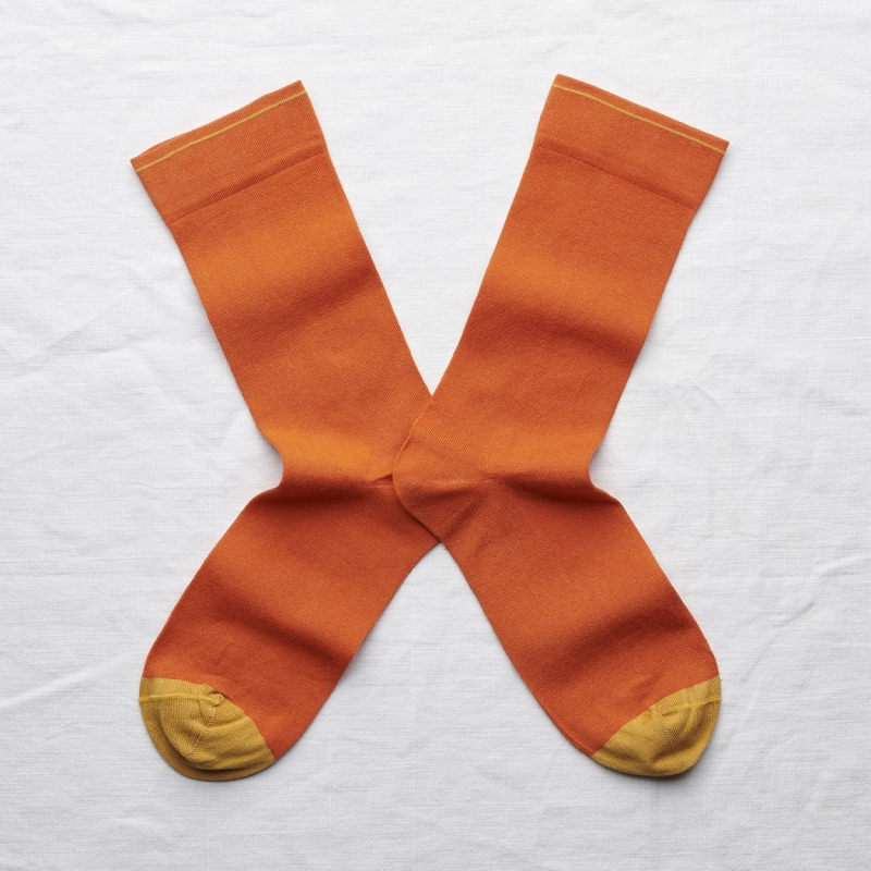 Bonne Maison Socks - Unies  Pois Rayèes - Orange