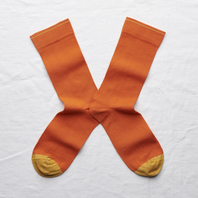 BONNE MAISON SOCKS - UNIES  POIS RAYÈES - ORANGE