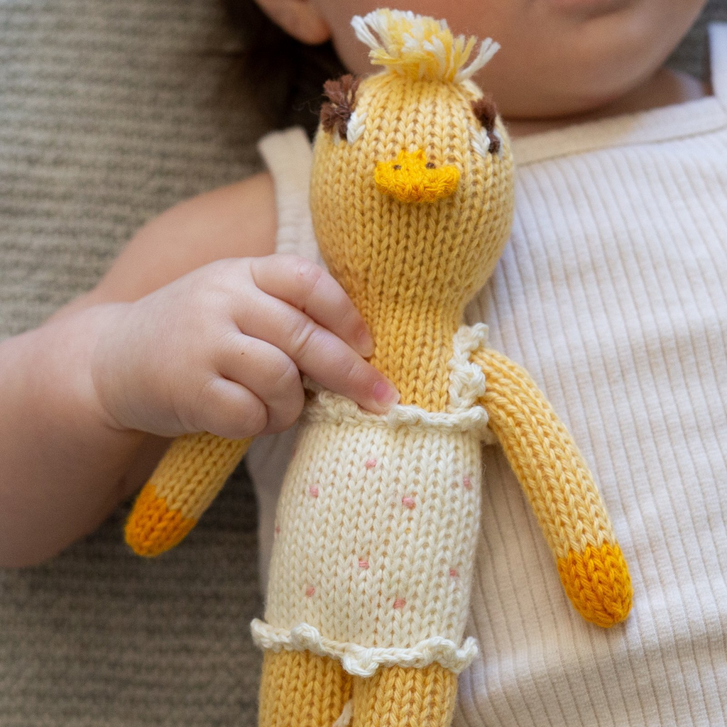 KNITTED RATTLE - LUCILLE DUCK